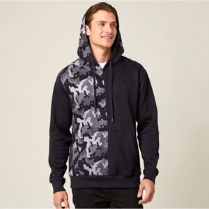 TACKMA Mens 2XL Black Camo Sleeve Hoodie Seek No Approval Pullover Sweatshirt